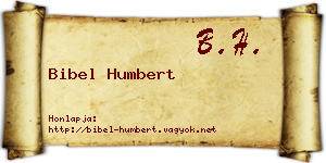 Bibel Humbert névjegykártya
